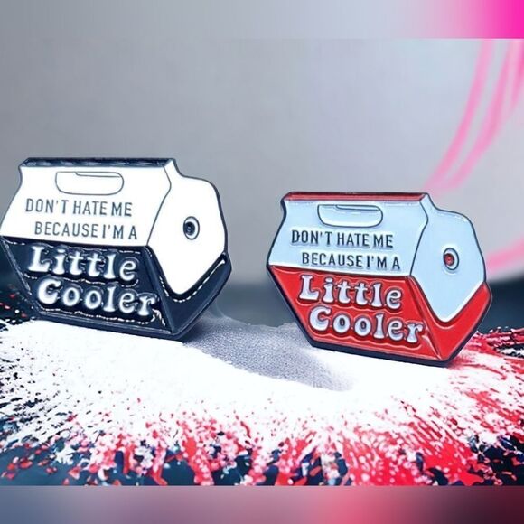 Don’t Hate Me Because I’m a Little Cooler Novelty Enamel Lapel Hat Pin Ice Chest - Picture 3 of 4